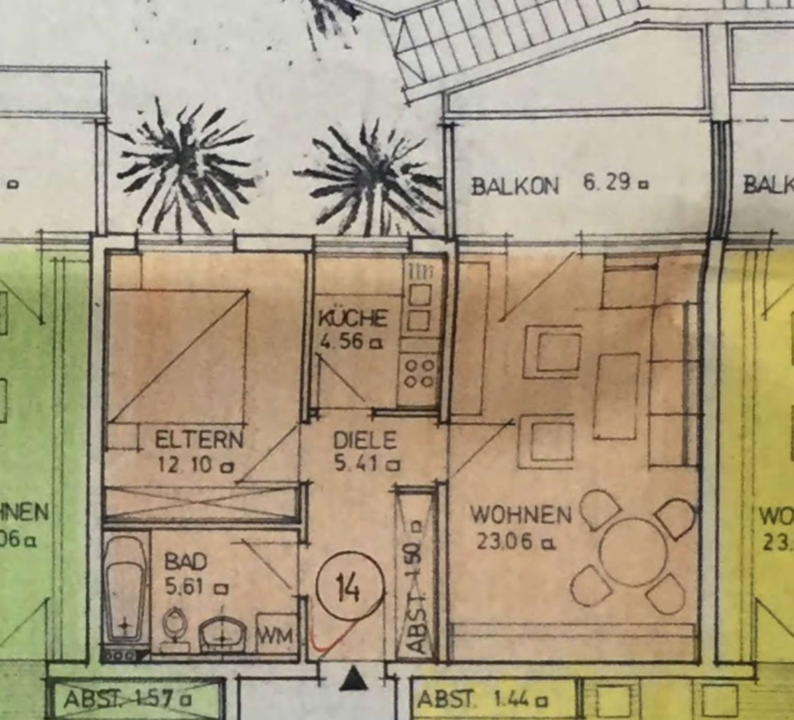 Moderne Wohnung mit Süd-Ost Loggia - Grundriss47